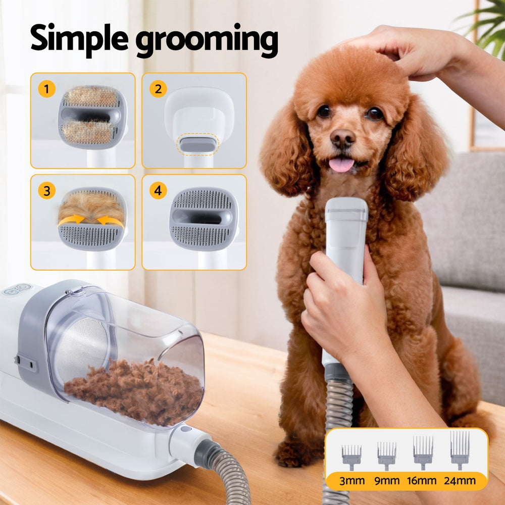 i.Pet Pet Grooming Vacuum Kit with Clipper & Brushes