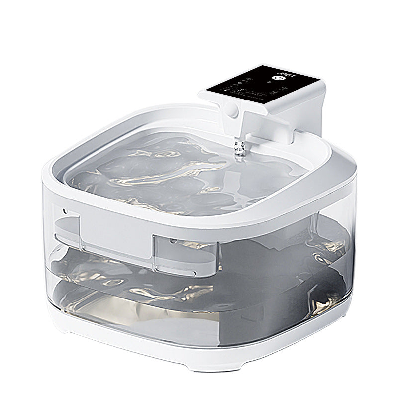 4.5L Smart Pet Water Fountain – Digital Display, Charging Cable, White