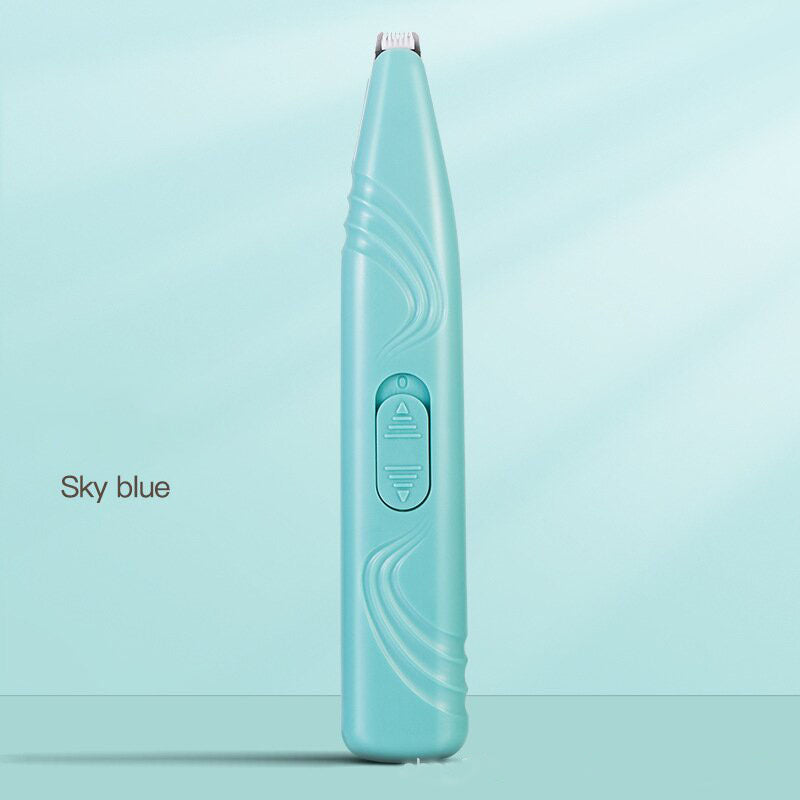Sky Blue Portable Pet Hair Trimmer with Precision Blade