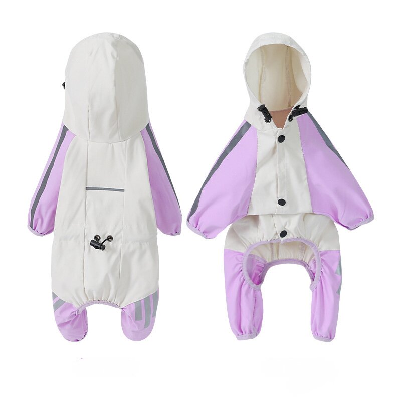 Dog Raincoat – Windproof with Leash Hole. Lightweight with Reflective at night