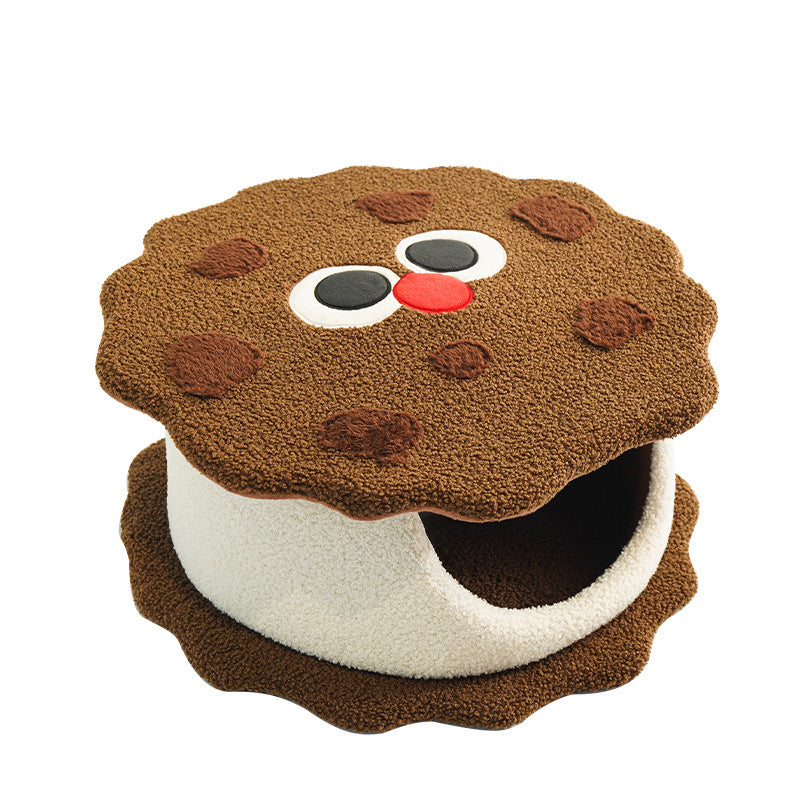 Cookie Cat Bed – Cozy & Playful Hideout (50×20 cm)