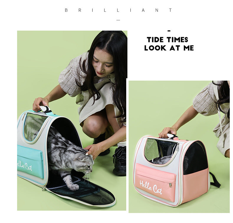Transparent Pet Backpack – Travel Carrier for Cats & Small Dogs