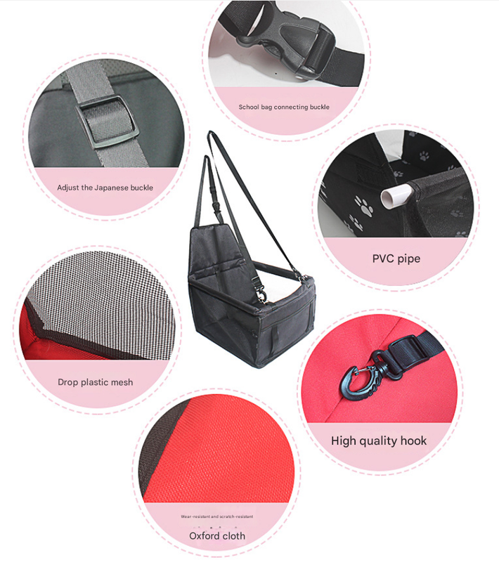 Portable Pet Car Seat with Safety Belt