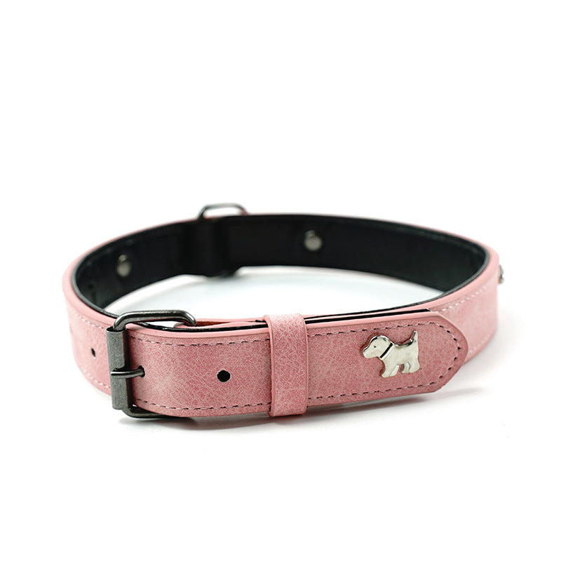 Comfort Meets Cuteness: 2-Pack Leather Dog Collars.
