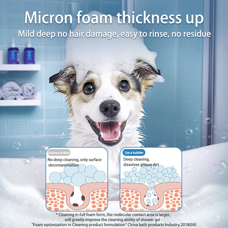 White Electric Pet Shampoo Foamer – Dense Foam, Quiet & Easy Bath
