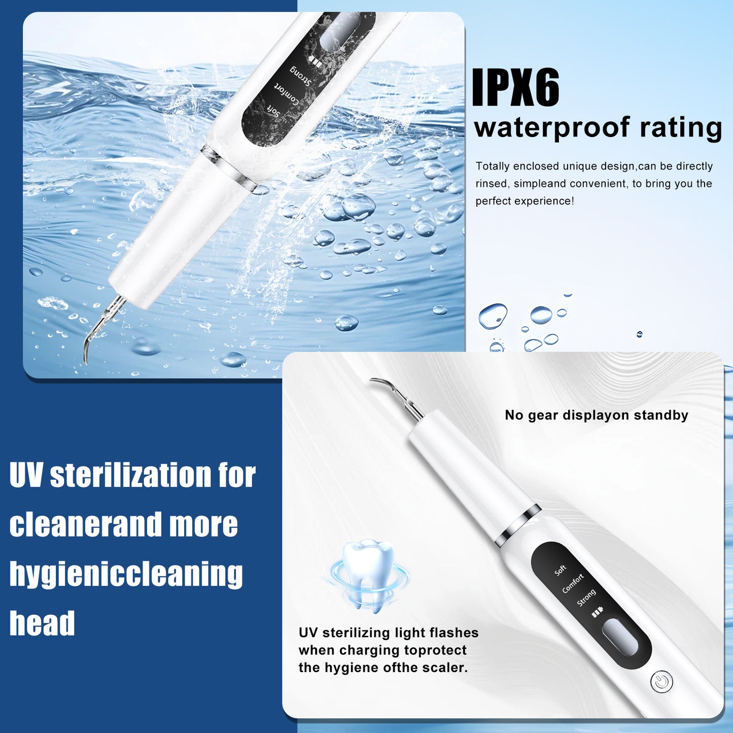 White Pet Dental Cleaning Kit – Ultrasonic Scaler with 3 Modes