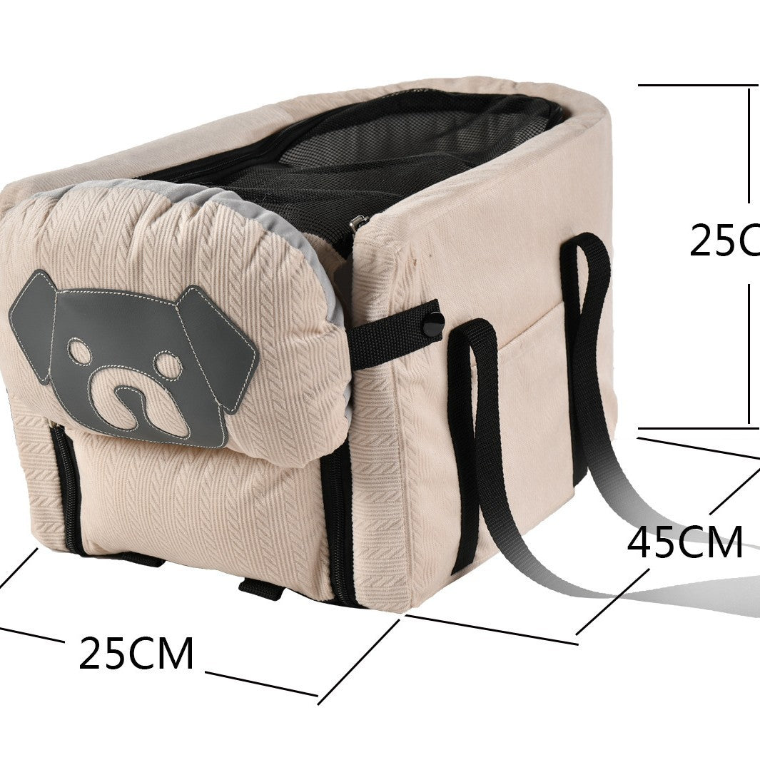 Beige Pet Car Booster – Small Dog & Cat Seat