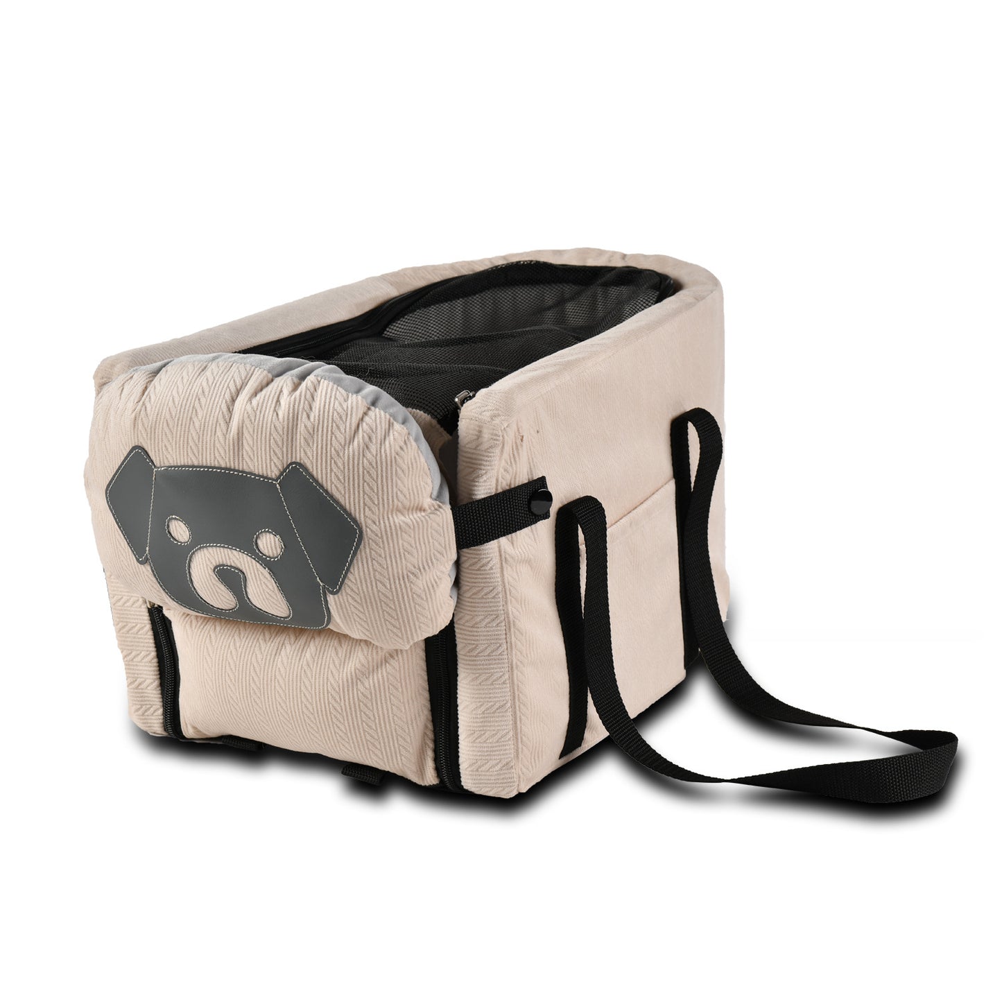 Beige Pet Car Booster – Small Dog & Cat Seat