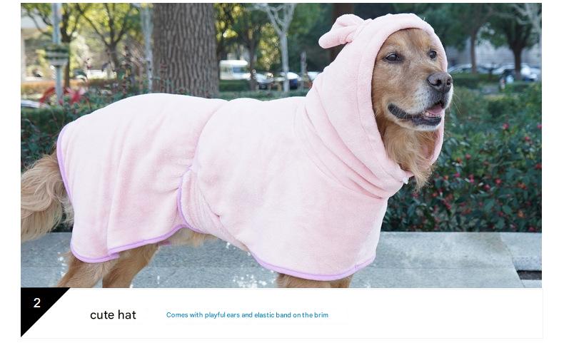 Hooded Dog Bathrobe – Absorbent & Adjustable