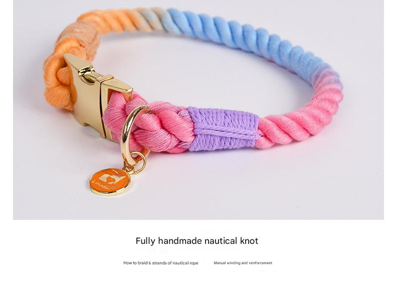 Handmade Rope Dog Collar & Leash Set - Large