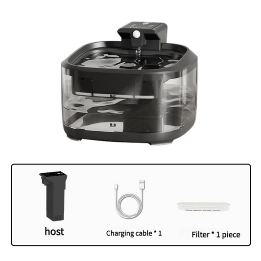 4.5L Smart Pet Water Fountain – Digital Display, Charging Cable, Black