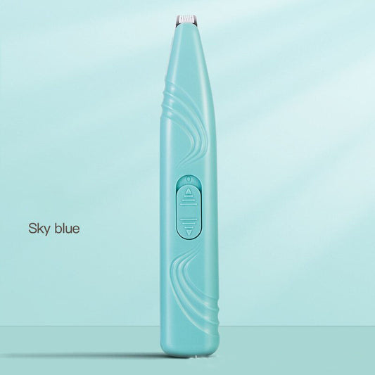 Sky Blue Portable Pet Hair Trimmer with Precision Blade
