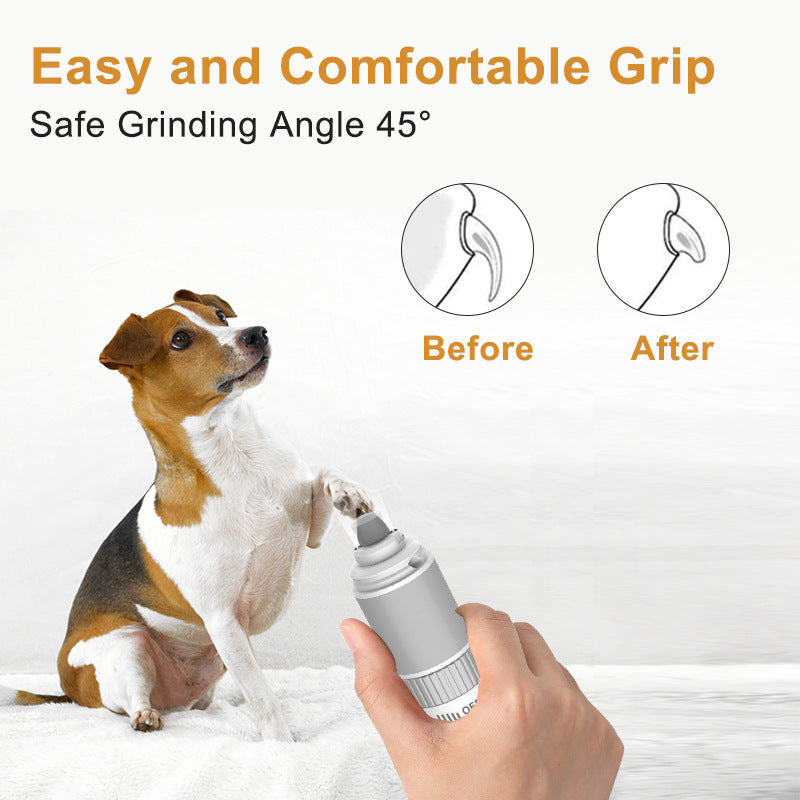 Rechargeable Pet Nail Grinder – Quiet Motor, LED, USB, 2 Speeds