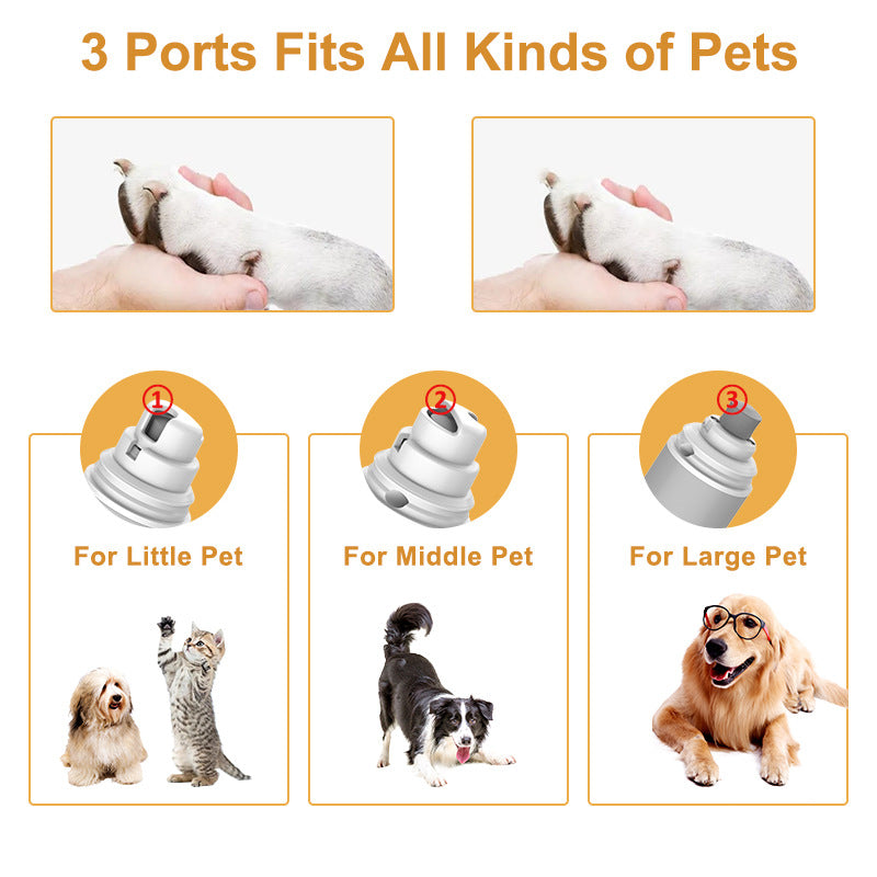 Rechargeable Pet Nail Grinder – Quiet Motor, LED, USB, 2 Speeds