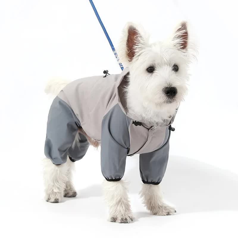 Dog Raincoat – Windproof with Leash Hole. Lightweight with Reflective at night