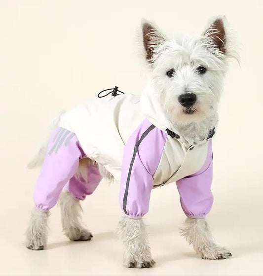 Dog Raincoat – Windproof with Leash Hole. Lightweight with Reflective at night