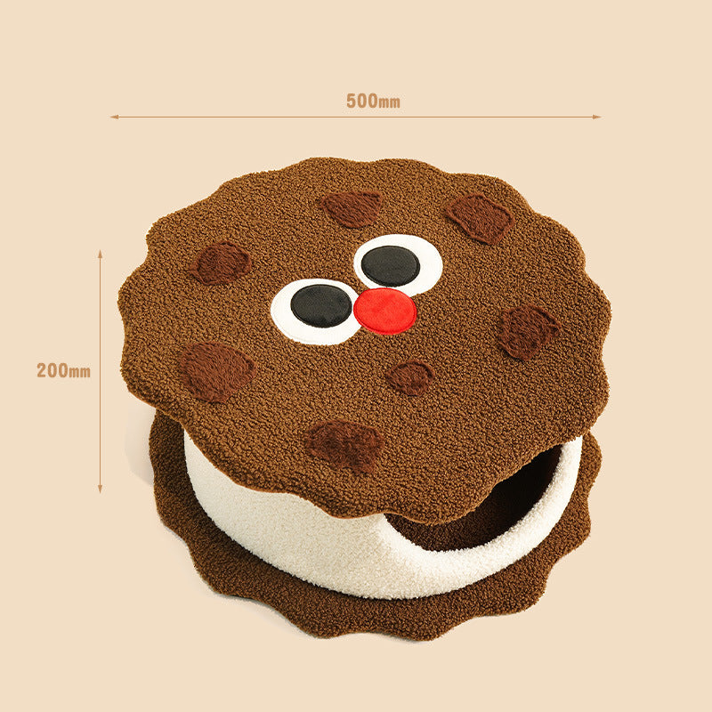 Cookie Cat Bed – Cozy & Playful Hideout (50×20 cm)