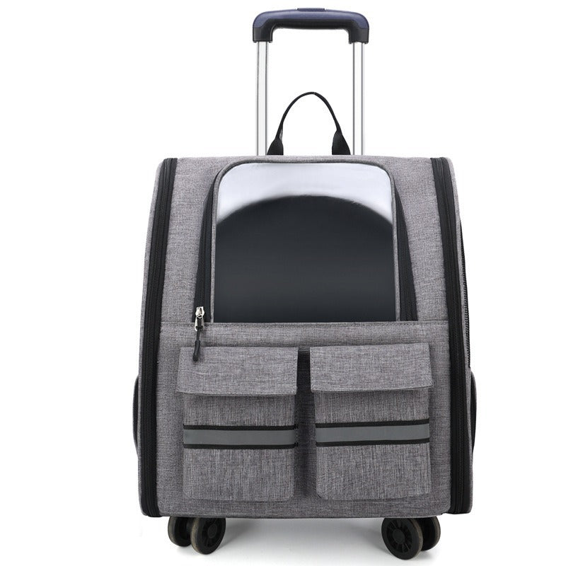 3-in-1 Collapsible Rolling Pet Backpack