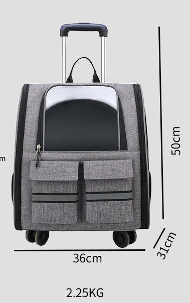 3-in-1 Collapsible Rolling Pet Backpack