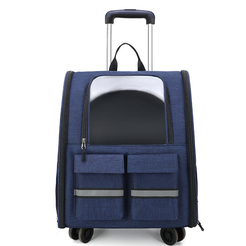 3-in-1 Collapsible Rolling Pet Backpack