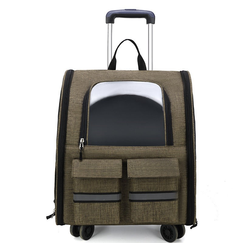3-in-1 Collapsible Rolling Pet Backpack