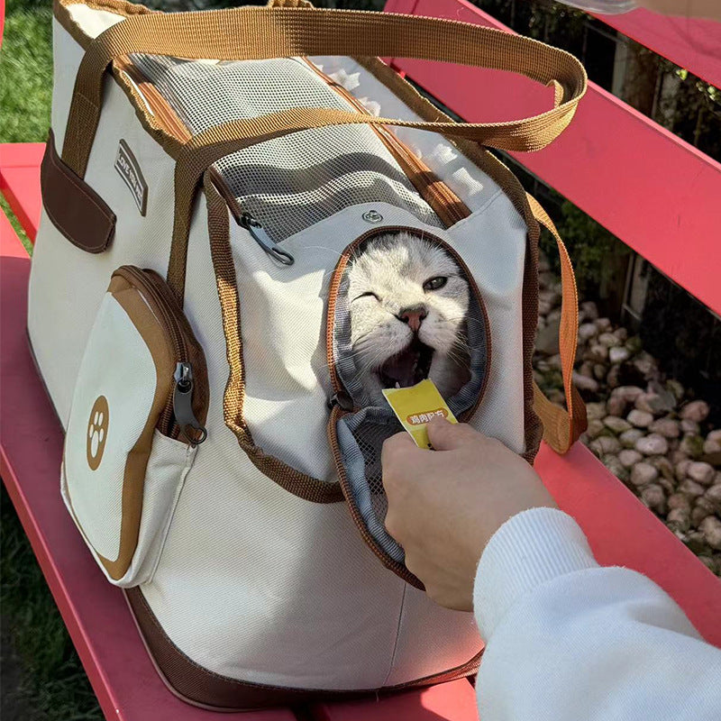 Toast Soft-Sided Cat Carrier Bag – Large Capacity Pet Travel Tote with Top Zipper