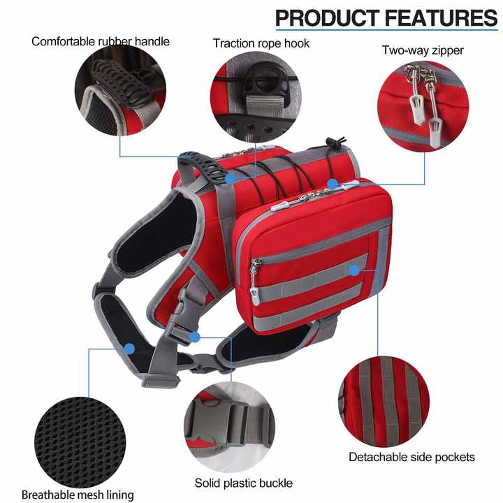 Adventure Tactical Dog Backpack – Adjustable Saddle Harness