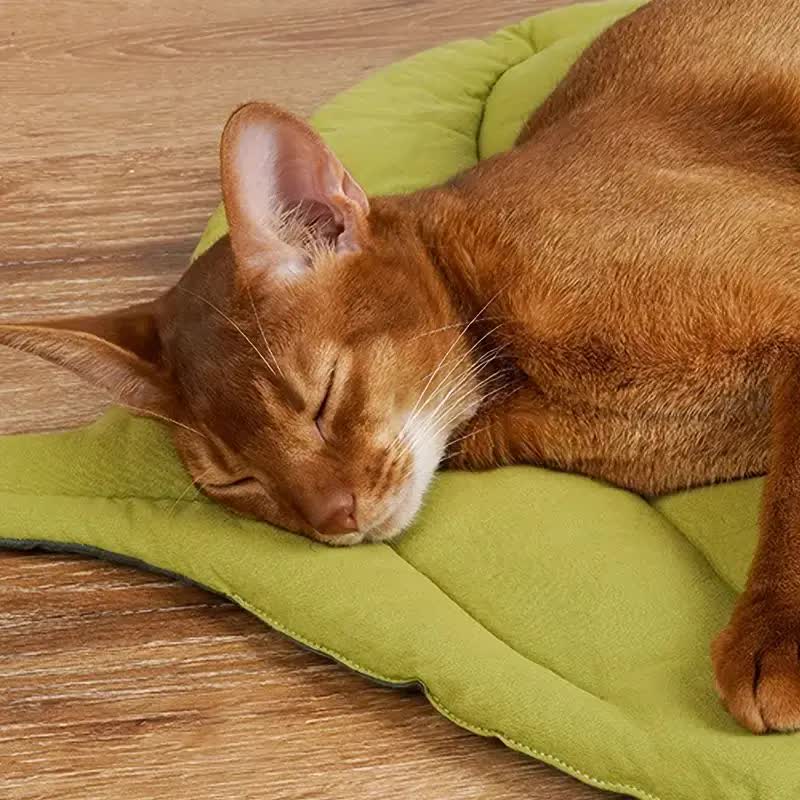 1-Pack Yellow Leaf-Shaped Pet Mat – Durable Sleeping Pad for Dogs & Cats