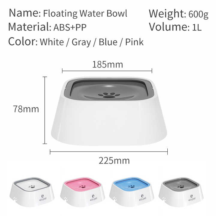 Floating Pet Water Bowl – Anti-Spill, Splash-Proof, 1L for Dogs & Cats
