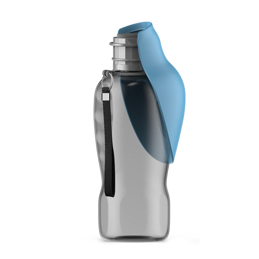 Blue & Grey Foldable Pet Water Bottle – 800ml Leakproof Travel Dispenser