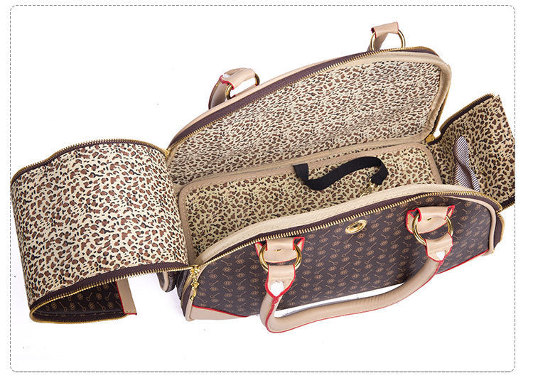 Coffee Pet Travel Carrier – Anti-Crush Dog Bag (L-42x29x18cm)