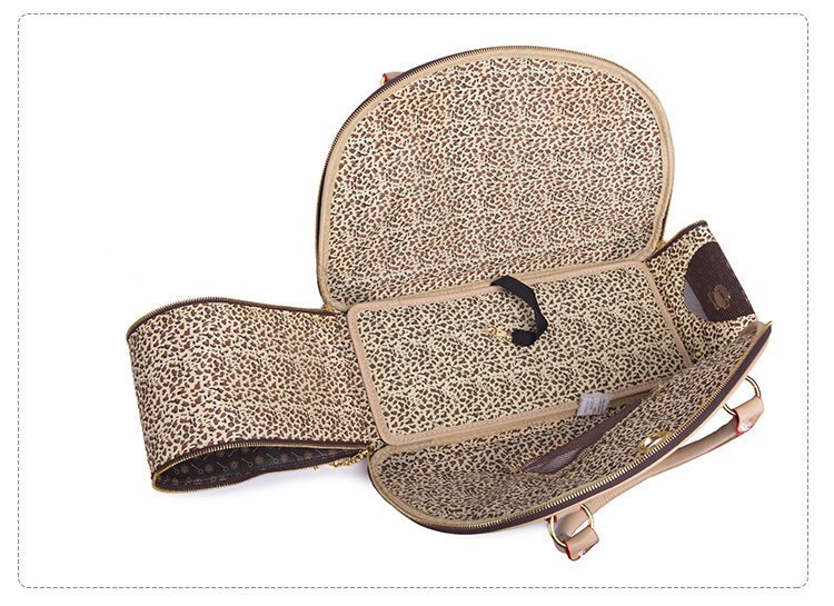 White Pet Travel Carrier – Anti-Crush Dog Bag (L-42x29x18cm)