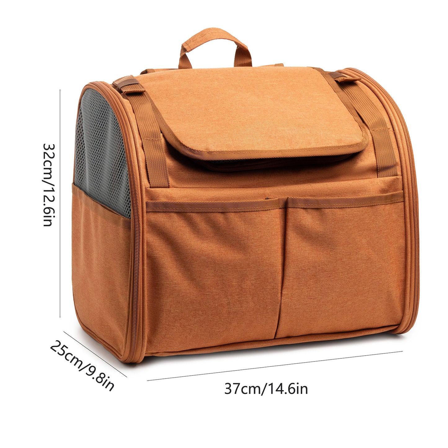 Brown Pet Carrier Backpack – Stylish & Comfortable for Cats & Small Dogs