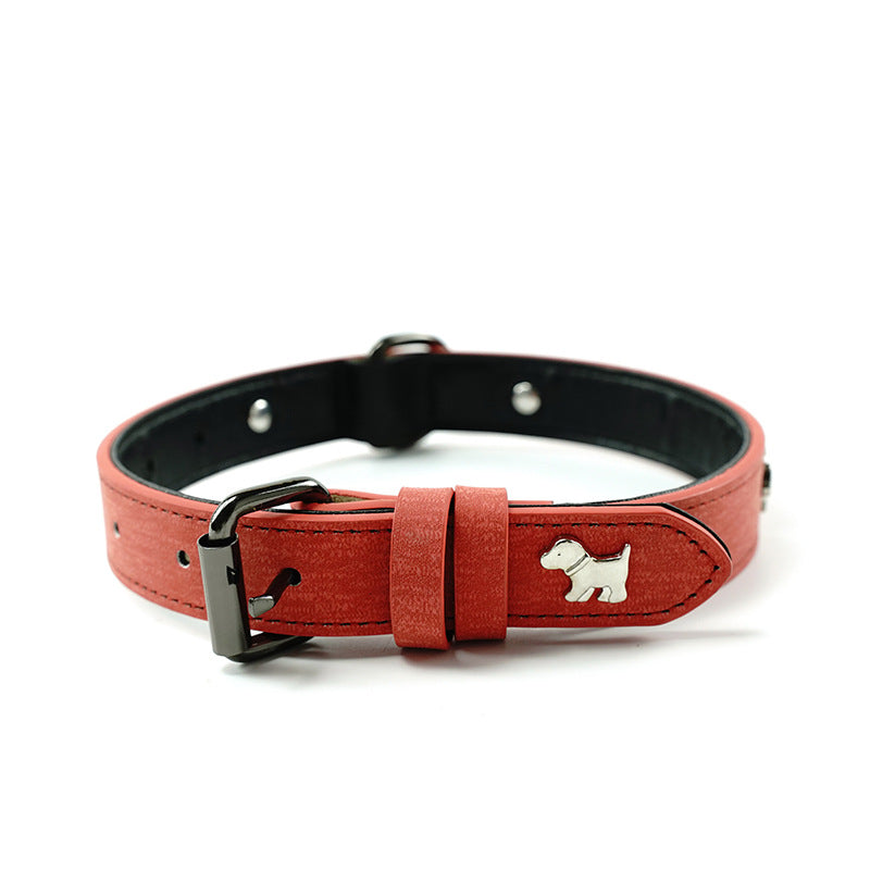 Comfort Meets Cuteness: 2-Pack Leather Dog Collars.