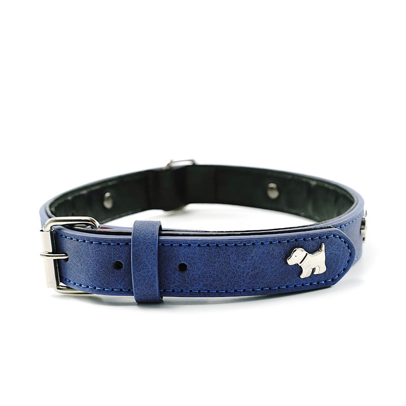 Comfort Meets Cuteness: 2-Pack Leather Dog Collars.