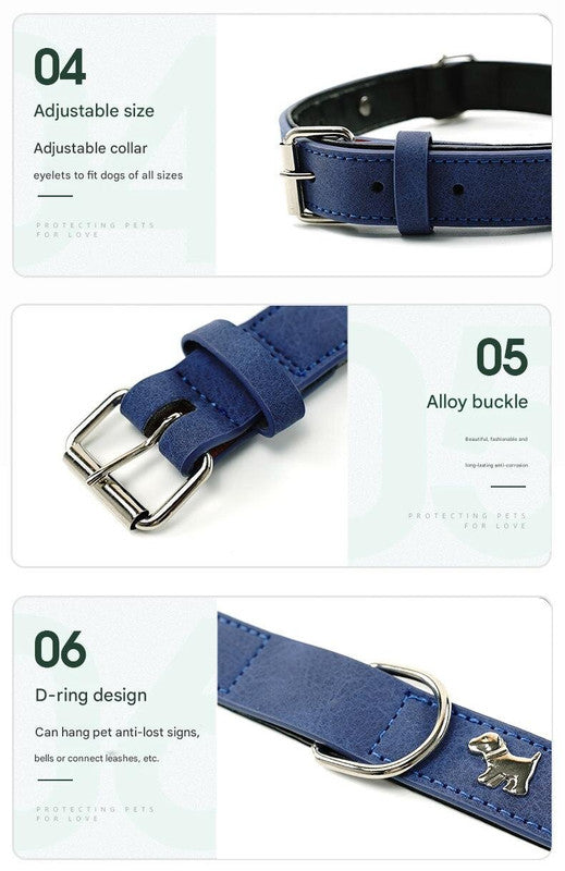 Comfort Meets Cuteness: 2-Pack Leather Dog Collars.