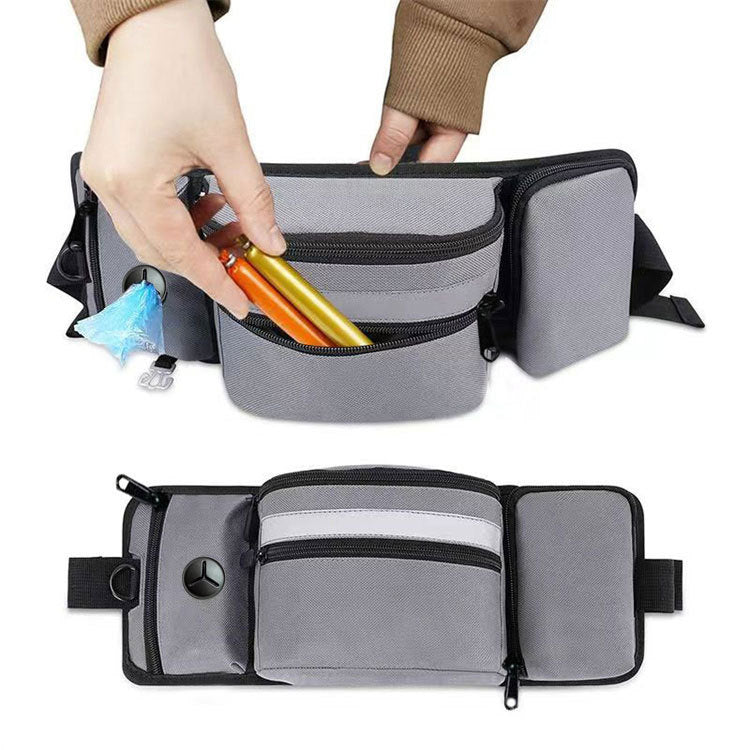 Grey Dog Training Belt Bag with Water Bottle Holder – Multi-Function