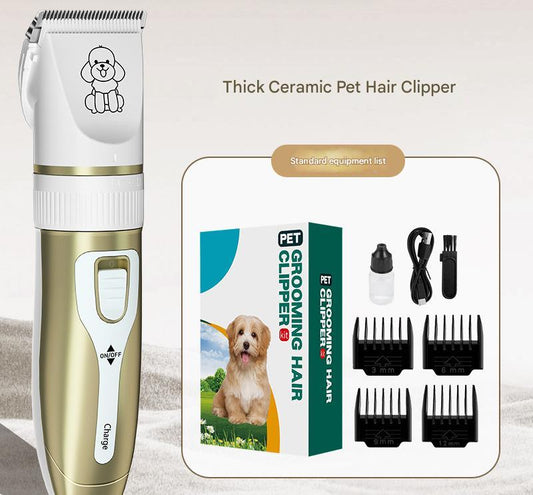 Platinum Rechargeable Pet Hair Clipper – Low Noise, Ceramic Blades, 5-Speed
