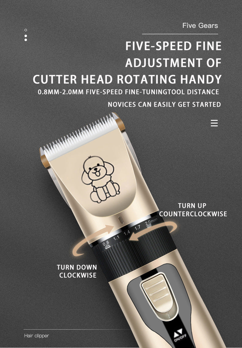 Platinum Rechargeable Pet Hair Clipper – Low Noise, Ceramic Blades, 5-Speed