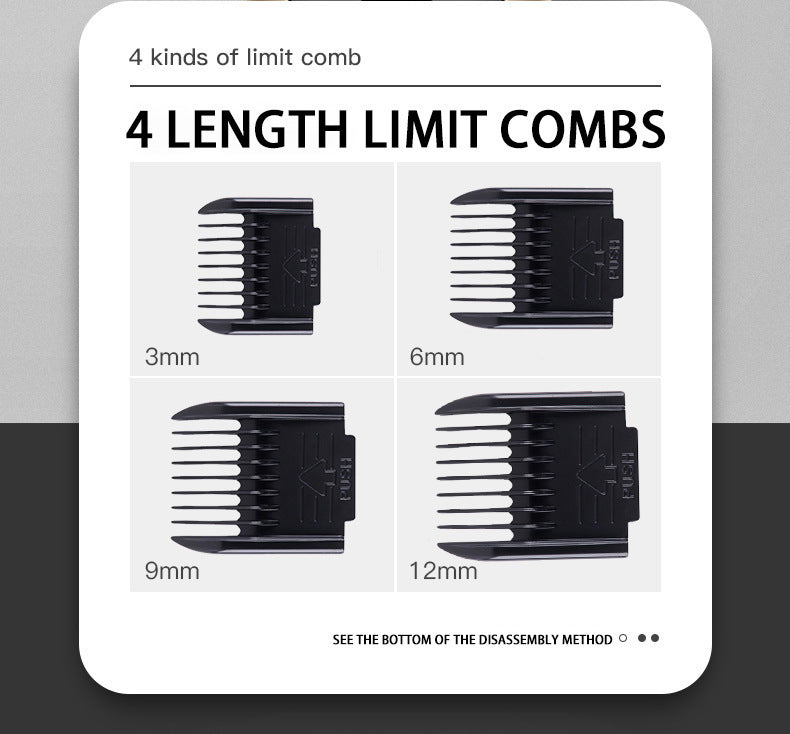 White Rechargeable Pet Hair Clipper – Low Noise, Ceramic Blades, 5-Speed
