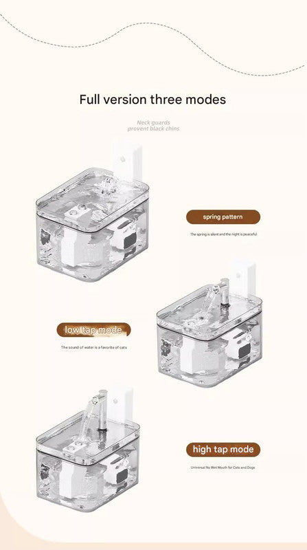Transparent Yellow Wireless Pet Water Fountain – 1.5L Automatic Filtered Dispenser