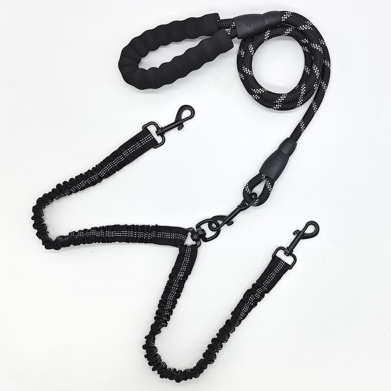 1.5M Dual Dog Leash - Easy to walk two dogs, tangle-free design
