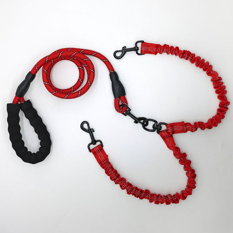 1.5M Dual Dog Leash - Easy to walk two dogs, tangle-free design