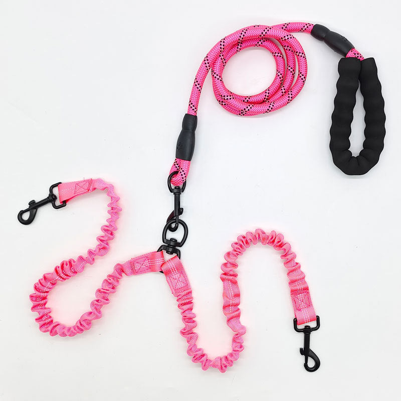1.5M Dual Dog Leash - Easy to walk two dogs, tangle-free design