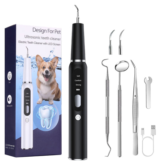 Black Pet Dental Cleaning Kit – Ultrasonic Scaler with 3 Modes