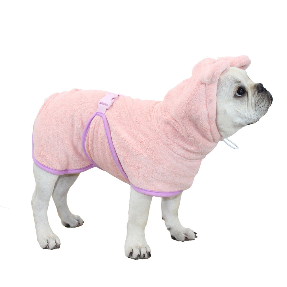 Hooded Dog Bathrobe – Absorbent & Adjustable