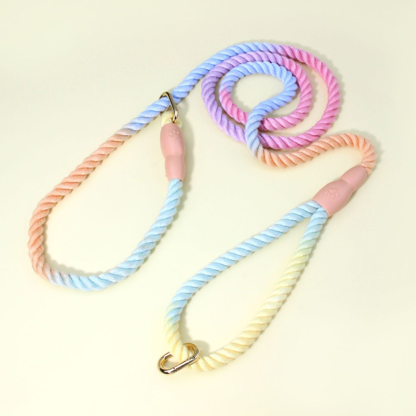 Rainbow Ombre Rope Dog Leash - Durable Nylon Slip Lead for Small & Medium Breeds