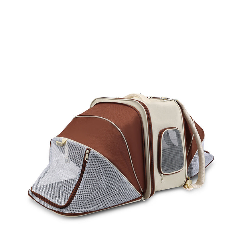 Expandable Pet Backpack – Breathable Carrier for Cats & Small Dogs