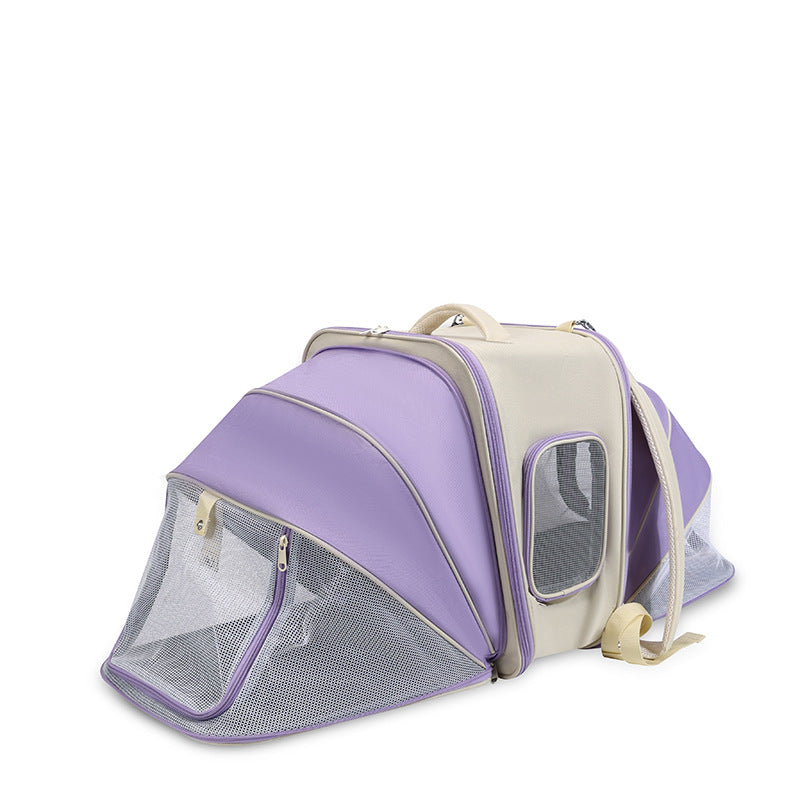 Expandable Pet Backpack – Breathable Carrier for Cats & Small Dogs