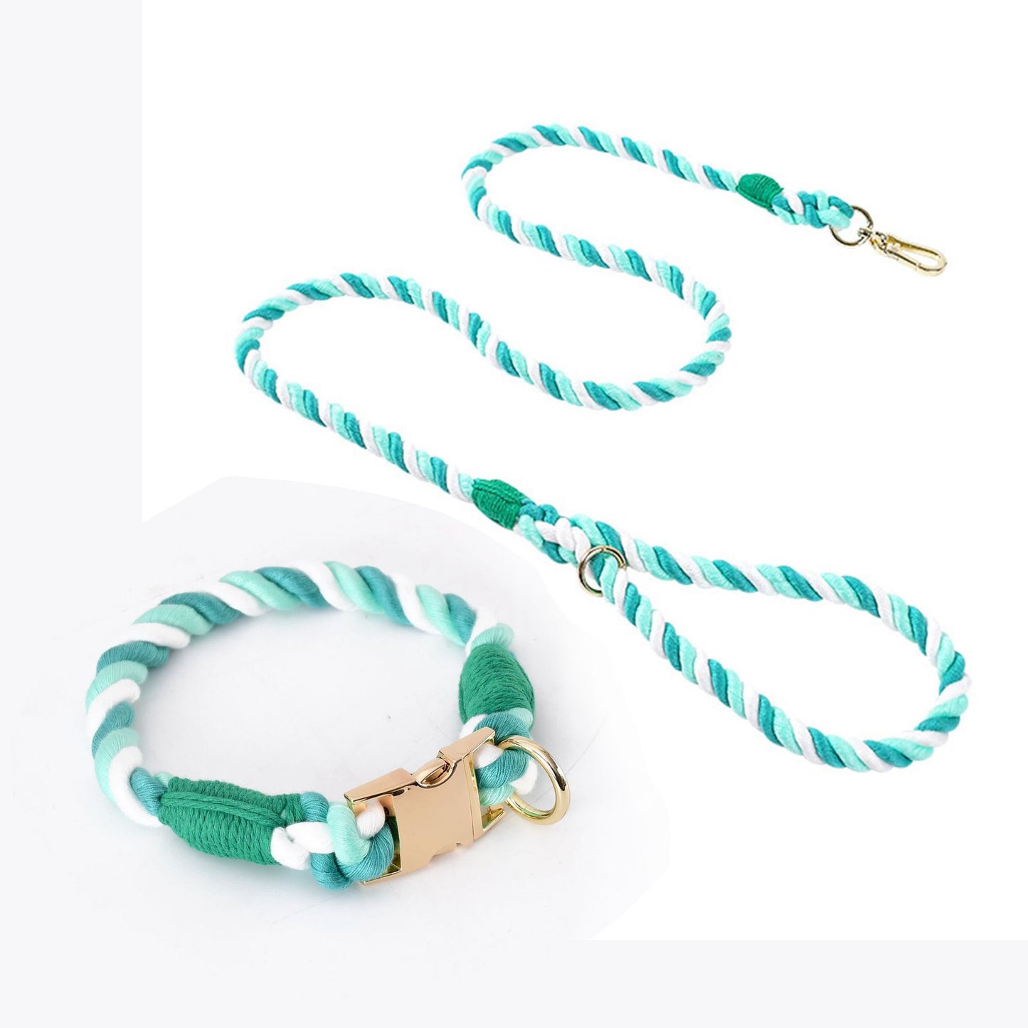 Handmade Rope Dog Collar & Leash Set - Large